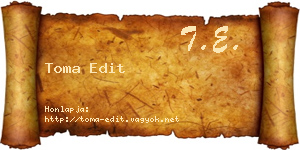 Toma Edit névjegykártya